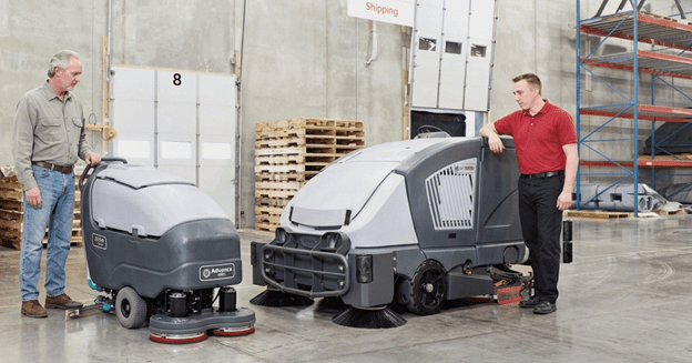 ride-on vs walk-behind scrubber