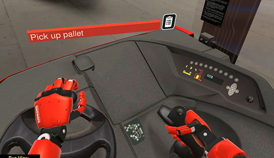 raymond virtual reality simulator, forklift simulator