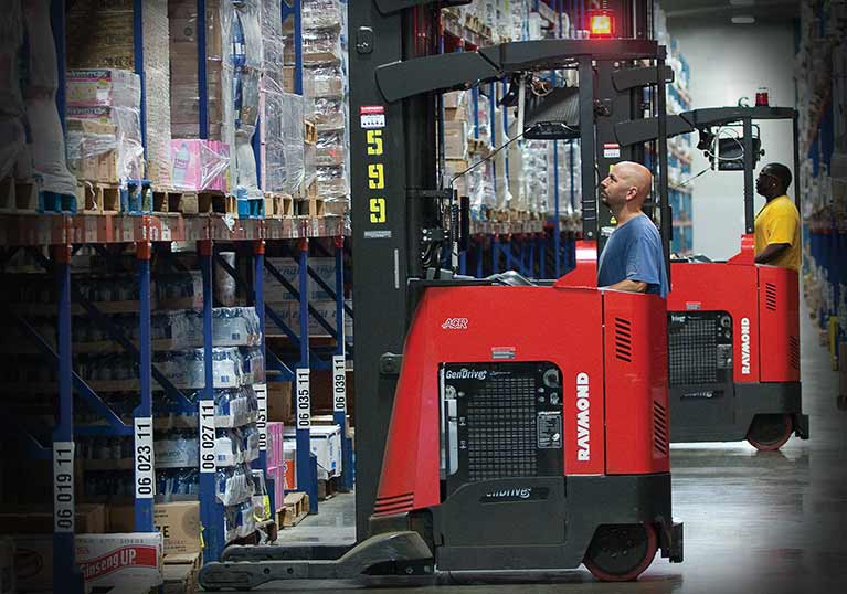 Raymond reach truck with fuel cell, fuel cell forklift